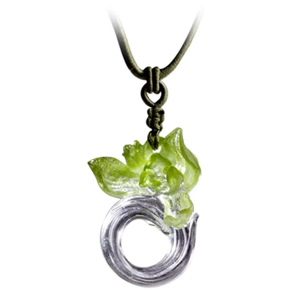 LIULI Crystal Art Crystal "Imminent Spring Dance" Orchid Pendant Necklace (Limited Edition)