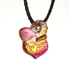 LIULI Crystal Art Crystal "As I Wish" Pendant Necklace in Amber & Golden Red (Limited Edition)