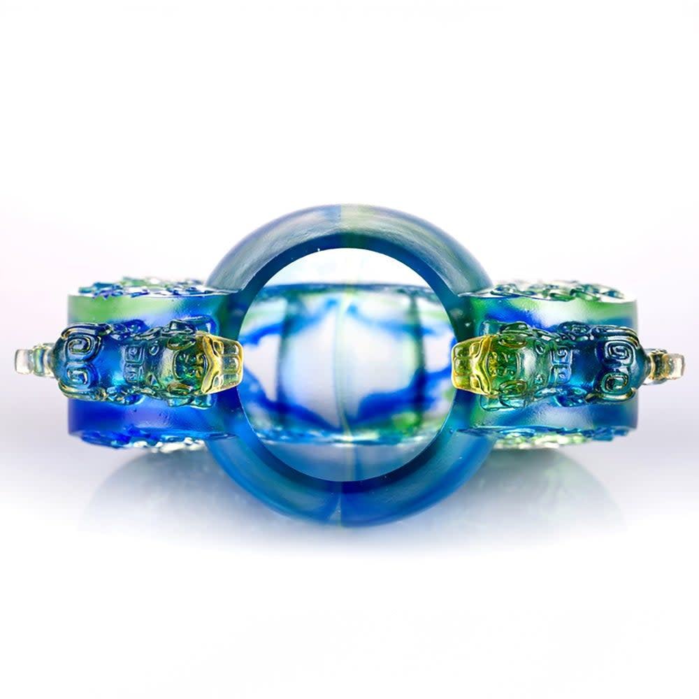LIULI Crystal Art Crystal Vessel, Chinese Ding, A Majestic Duo
