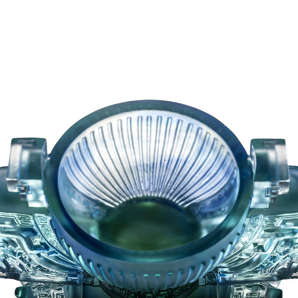 LIULI Crystal Art Crystal Vessel, "Ding of Illustrious Glory"