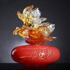 LIULI Crystal Art Crystal Treasure Vase, A Vase of Riches-"White Yulan Luck"