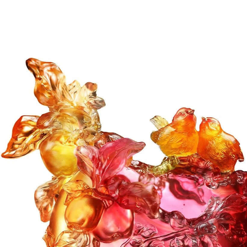 LIULI Crystal Art Crystal Birds, "Happiness in Pairs"