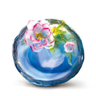 LIULI Crystal Art Crystal Flower, "Peach Blossoms-March"