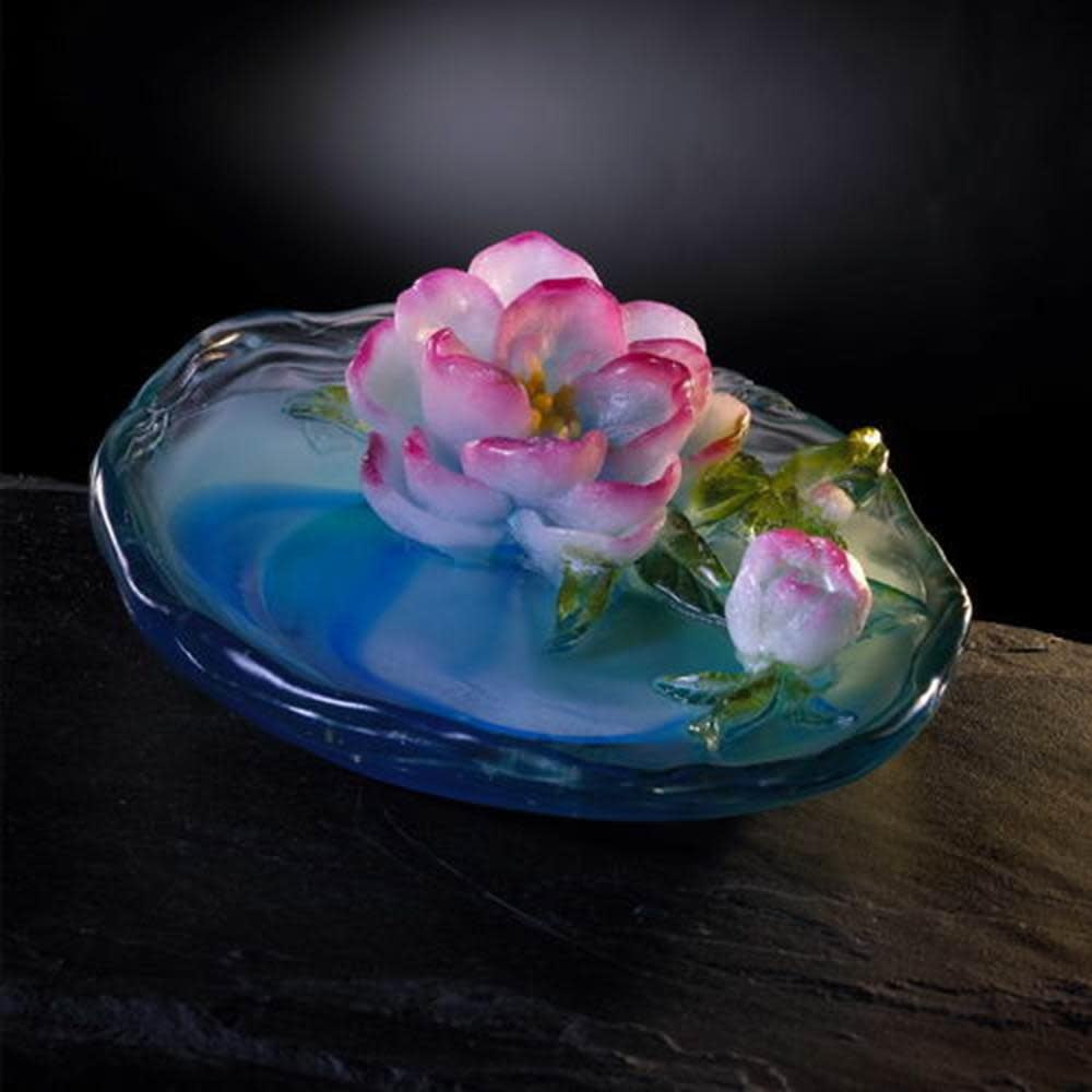 LIULI Crystal Art Crystal Flower, "Peach Blossoms-March"