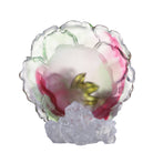 LIULI Crystal Art Crystal Flower, "Flower of the Month, Peony-April"