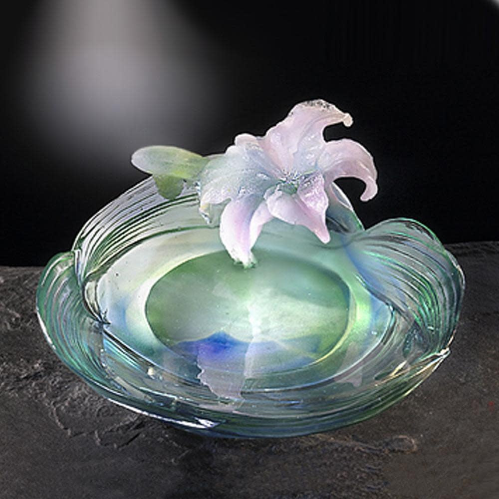 LIULI Crystal Art Crystal Flower, "Flower of the Month, Lily-May"