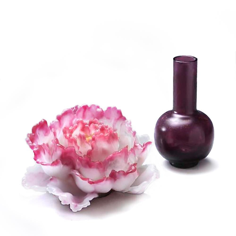 LIULI Crystal Art Crystal Flower, "Heavenly Blooms: Peony Flower"