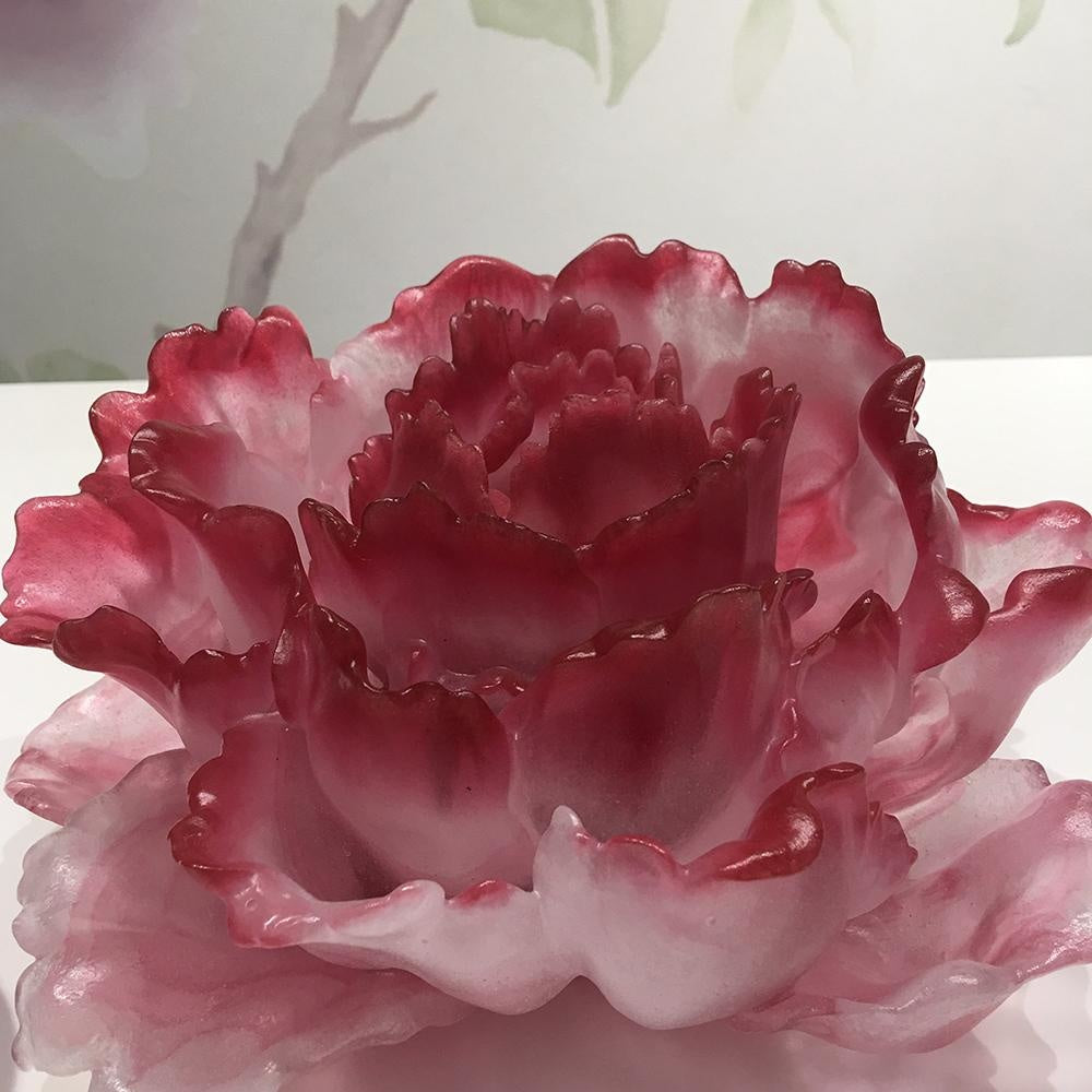 LIULI Crystal Art Crystal Flower, "Heavenly Blooms: Peony Flower"