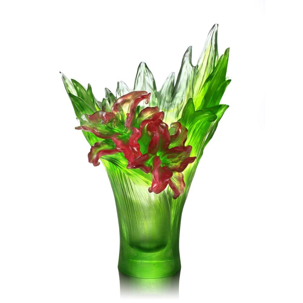 LIULI Crystal Art Crystal Flower, Crystal Lily, "Lily In Harmony"