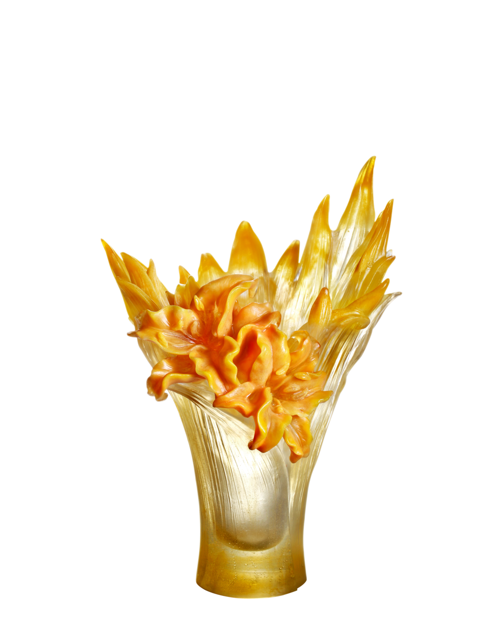 amber lily flower LIULI Crystal Flower, Crystal Lily, "Lily In Harmony" in Amber Powder –  Lawrence & Scott