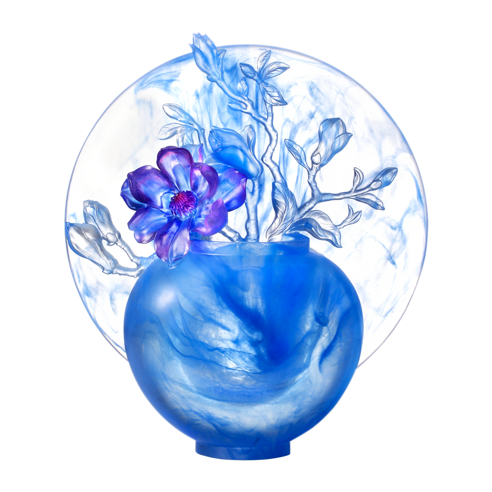 LIULI Crystal Art Crystal Flower, Magnolia, World of Beautiful Compassion