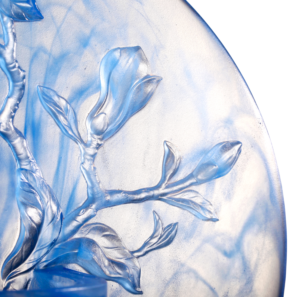 LIULI Crystal Art Crystal Flower, Magnolia, World of Beautiful Compassion