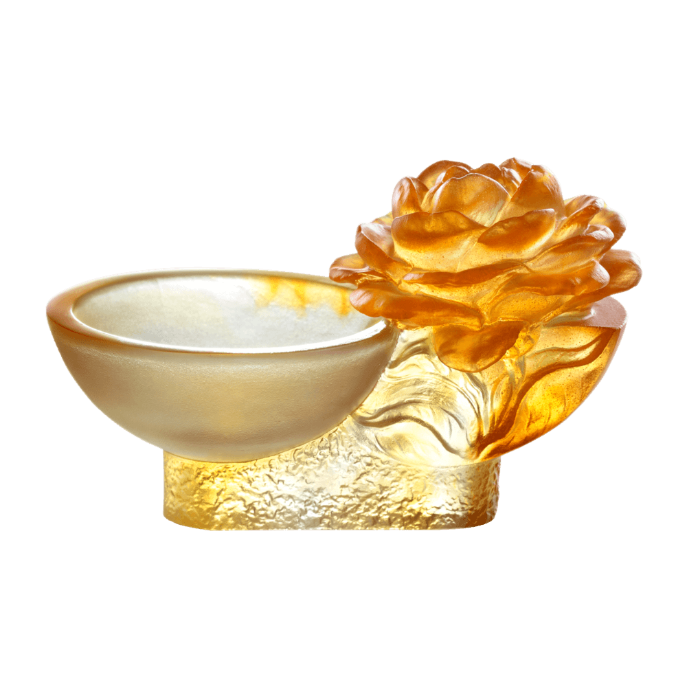 LIULI Crystal Art Crystal Camellia Bloom "Destined Harmony" (Limited Edition)