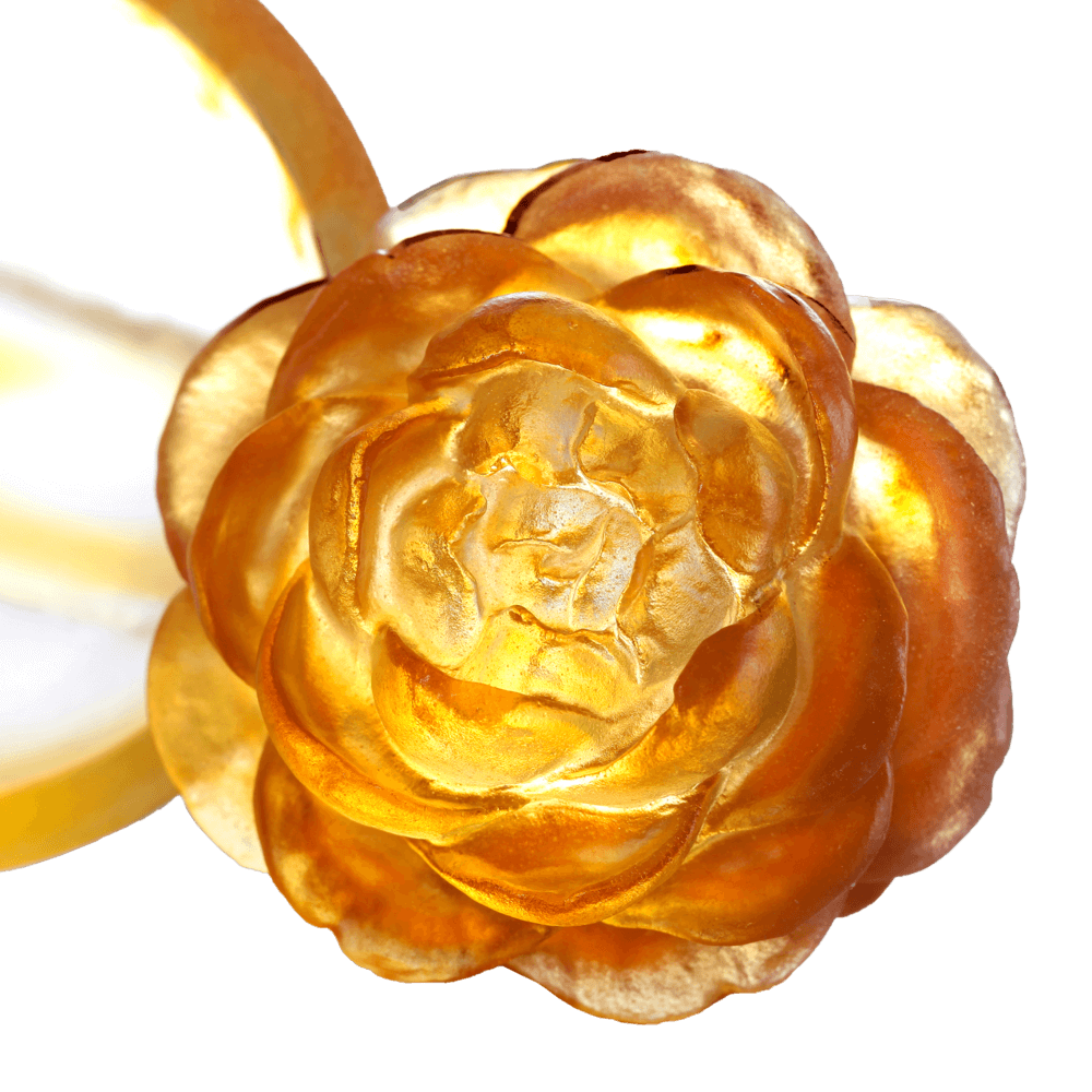 LIULI Crystal Art Crystal Camellia Bloom "Destined Harmony" (Limited Edition)