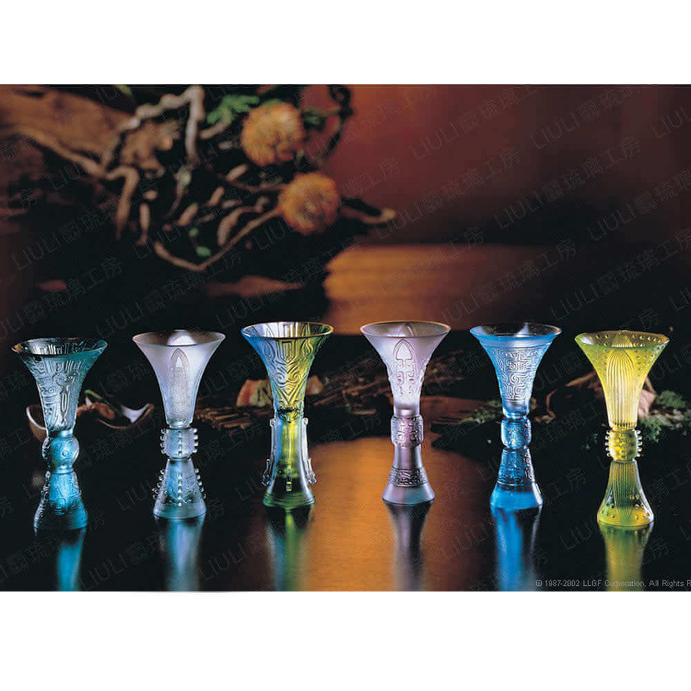 LIULI Crystal Art "Presenting Wine"-Six Classic Pieces (Set of 6)