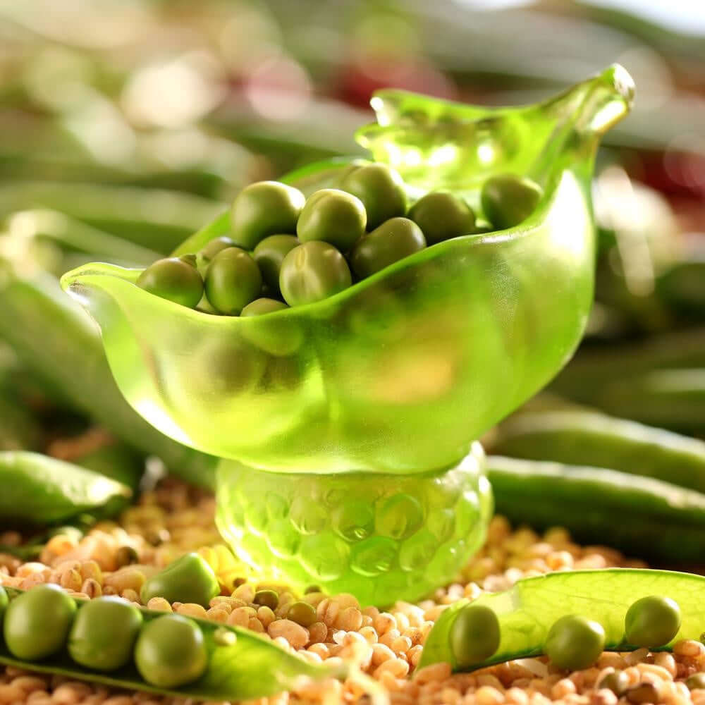 LIULI Crystal Art Crystal "Propitious Abundance" Peas Paperclip Holder Desk Decor in Clear Green (Limited Edition)
