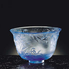 LIULI Crystal Art Crystal Bamboo Bowl, The Four Gentlemen-The Green Gentleman, Royal Purple Clear (Limited Edition)