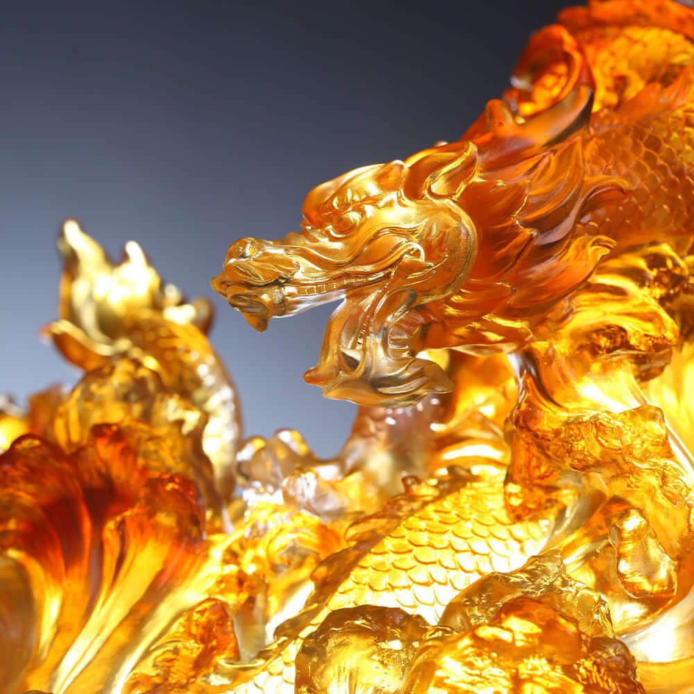 LIULI Crystal Art Crystal Dragon, "Dragon of Superiority"