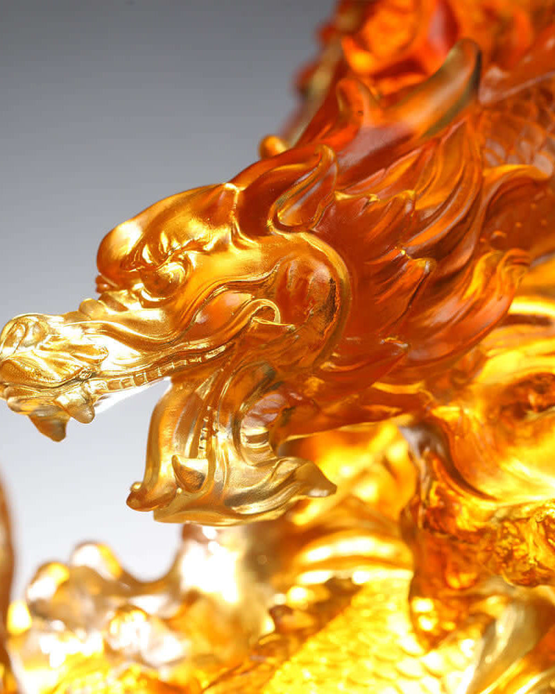 LIULI Crystal Art Crystal Dragon, "Dragon of Superiority"