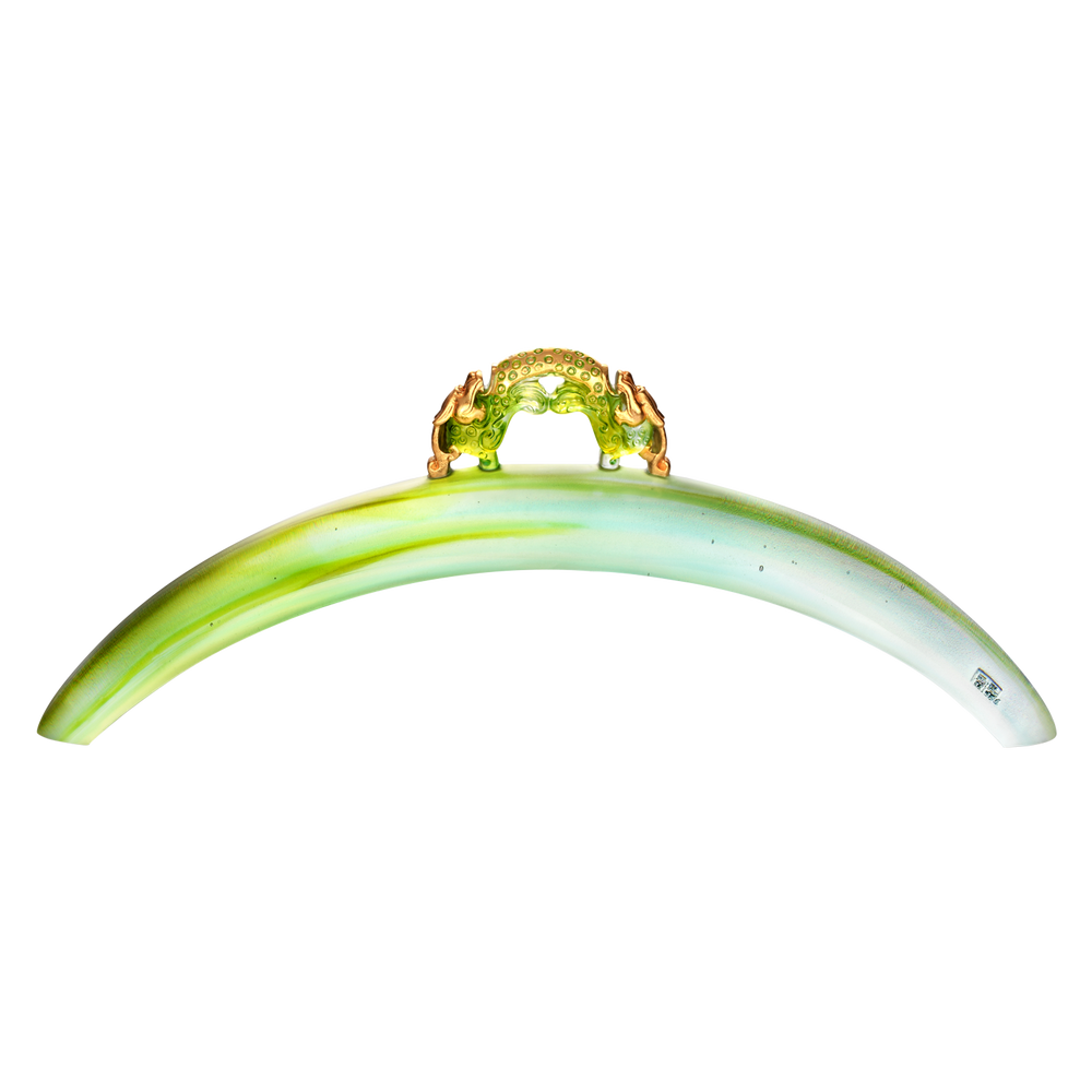 LIULI Crystal Art Crystal Mythical Creature, The Beauty of Harmony-Designate Me (24K Gilded) in Sky Blue Spring Green