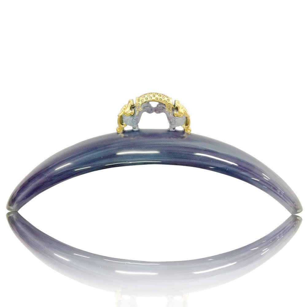 LIULI Crystal Art Crystal Mythical Creature, The Beauty of Harmony-Designate Me (24K Gilded) in Royal Purple