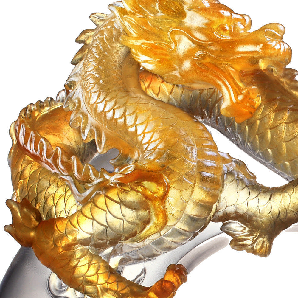 LIULI Crystal Art Dragon in Motion - "Odyssey Across Heaven and Earth"