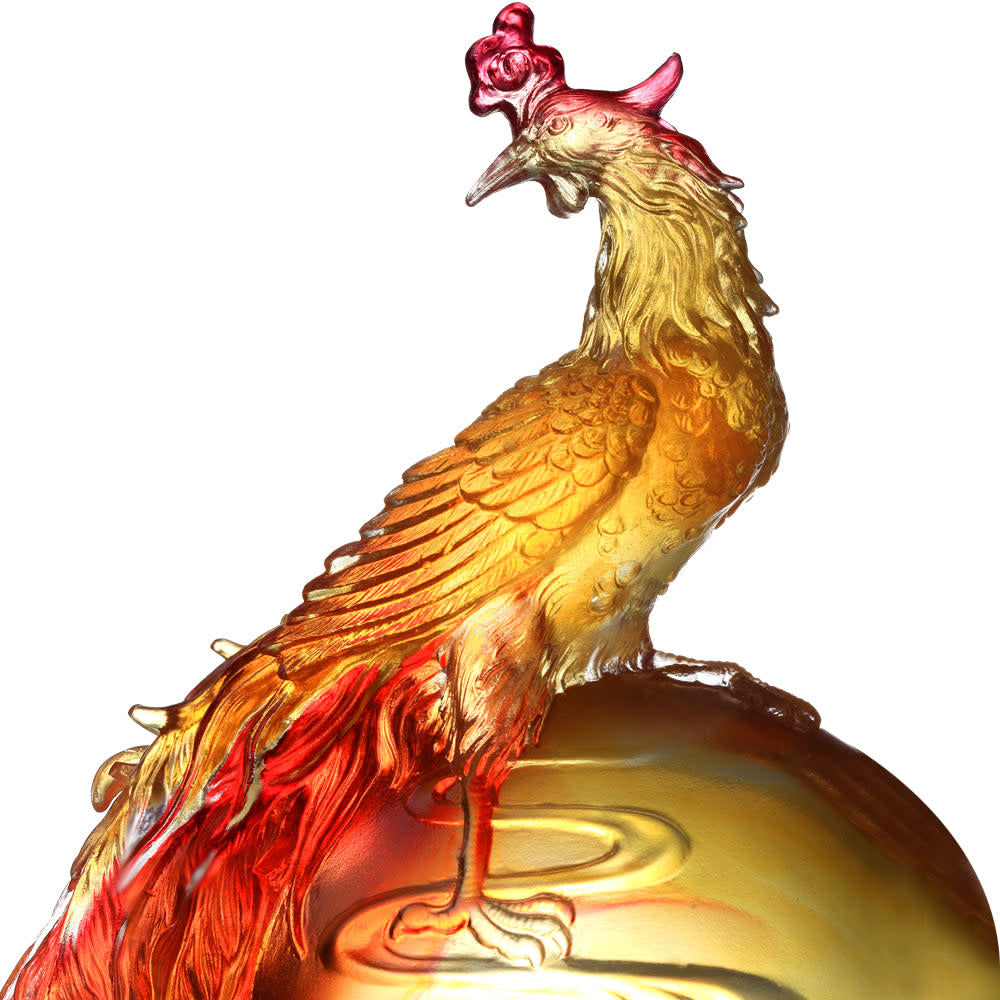 LIULI Crystal Art Crystal Mythical Creature, Phoenix, "Splendor of the Phoenix"