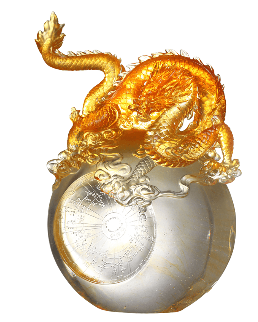 LIULI Crystal Art Crystal Dragon, "Rise of the Dragon"
