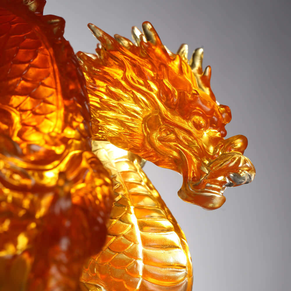 LIULI Crystal Art Crystal Dragon, "Rise of the Dragon"