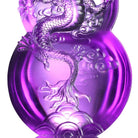 LIULI Crystal Art Crystal Flying Purple Dragon Sculpture on Hulu Gourd, "Ambition of the Heavenly Dragon"