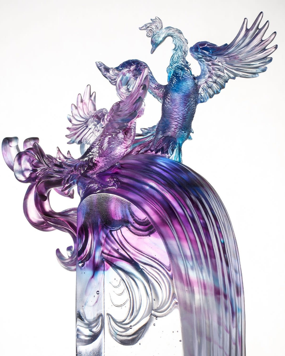LIULI Crystal Art Crystal Phoenix, "Splendor In The Nine Heavens"