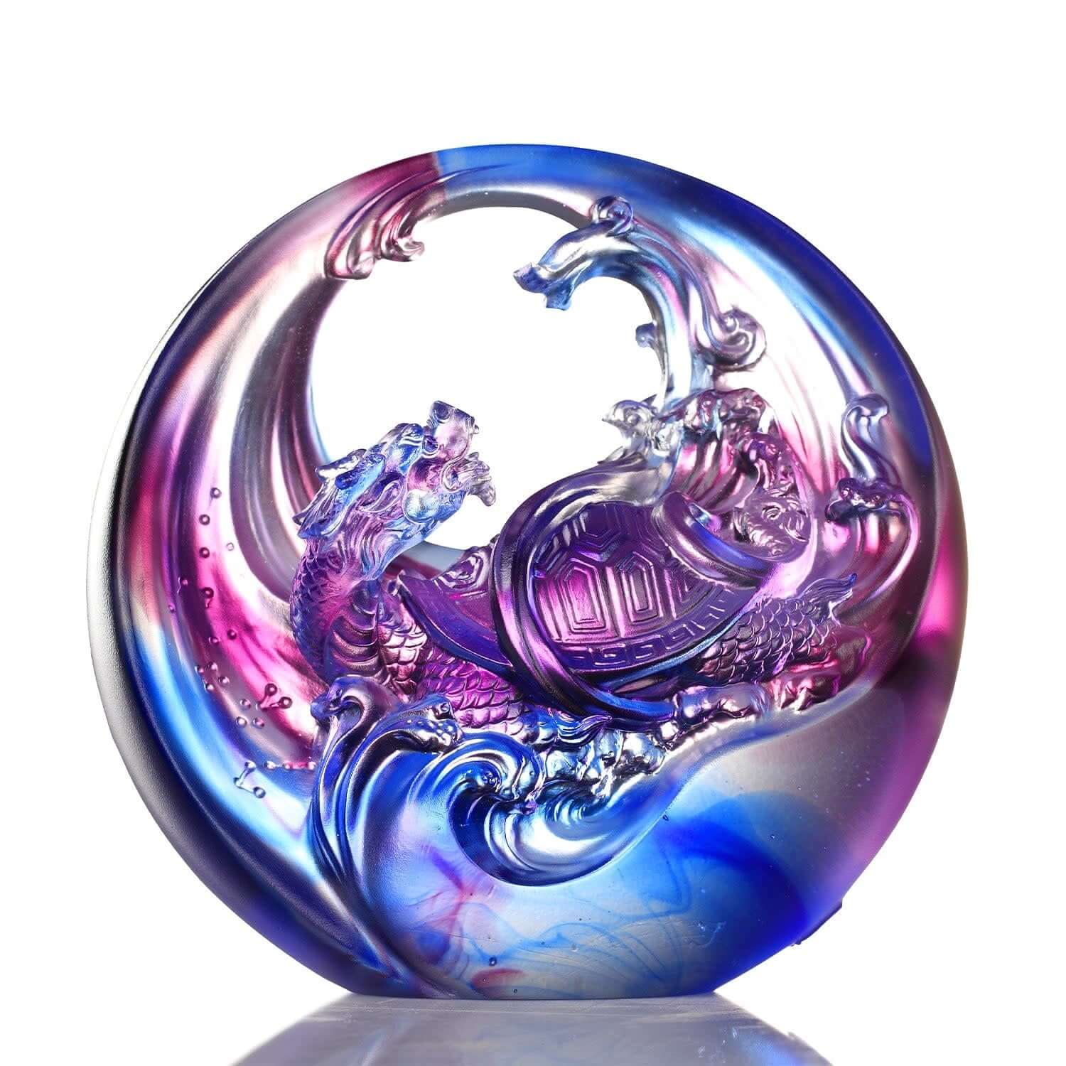 LIULI Crystal Art Black Tortoise - "Magnificent"