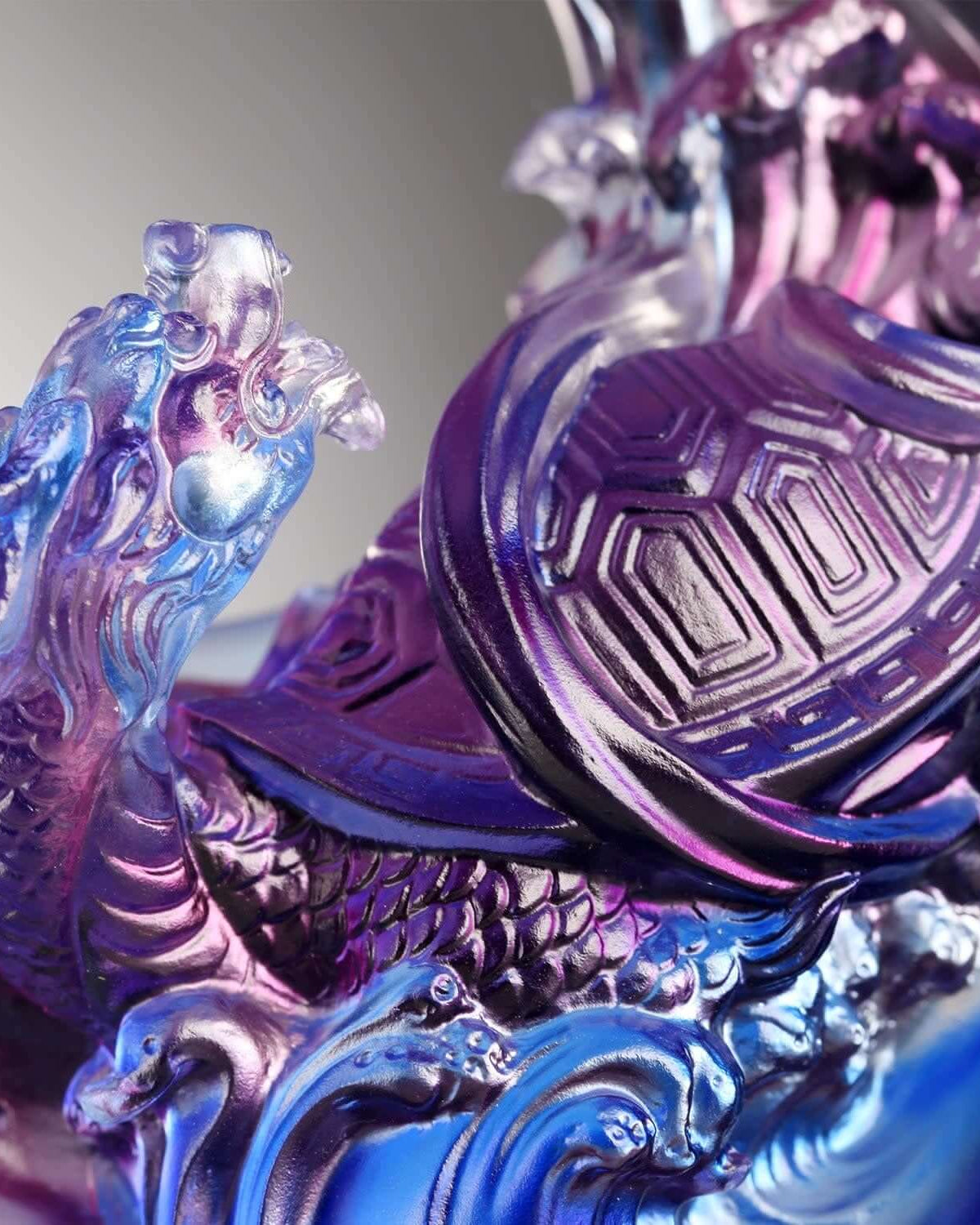 LIULI Crystal Art Black Tortoise - "Magnificent"