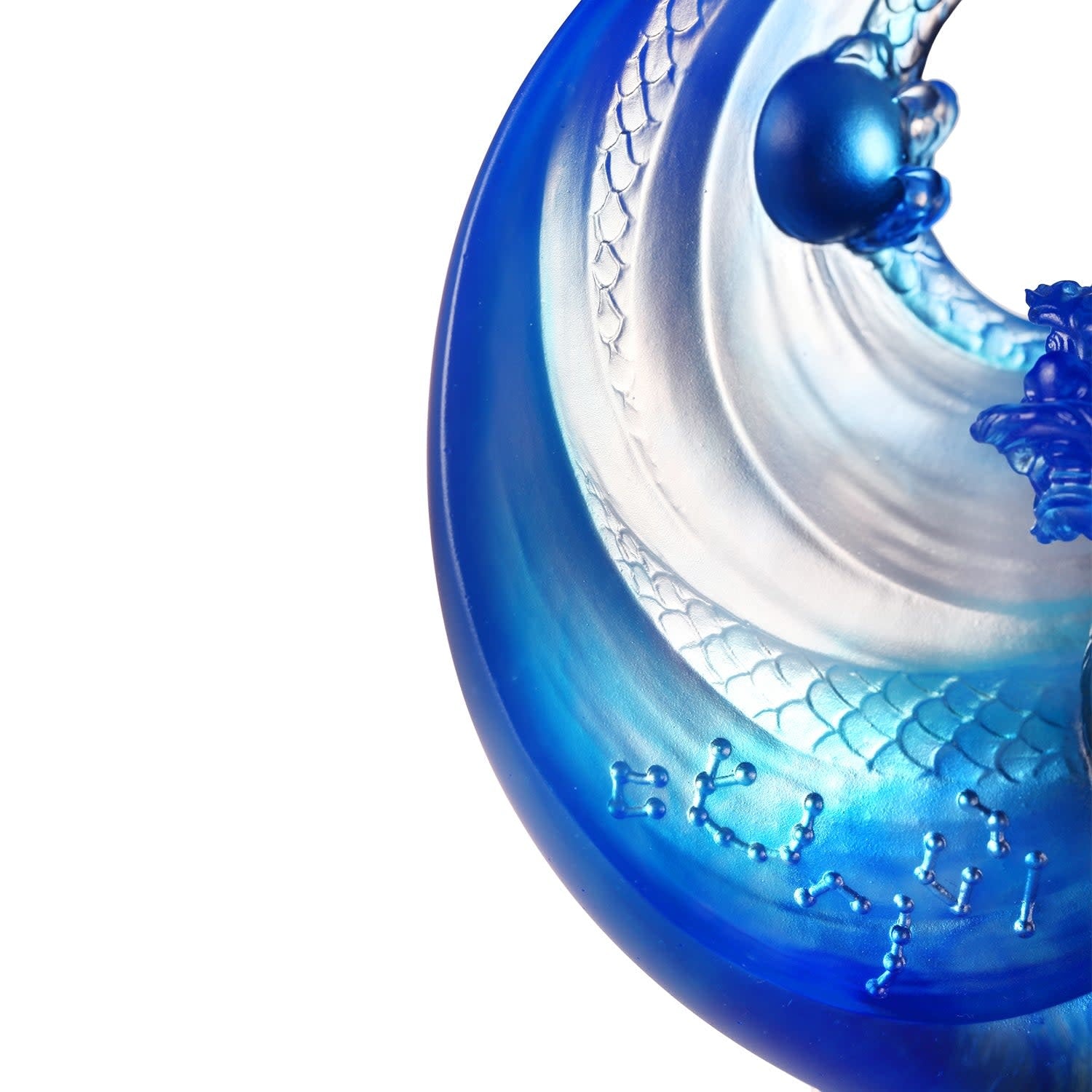 LIULI Crystal Art Mythical Creature-Azure Dragon, Brilliant Sun - Rise