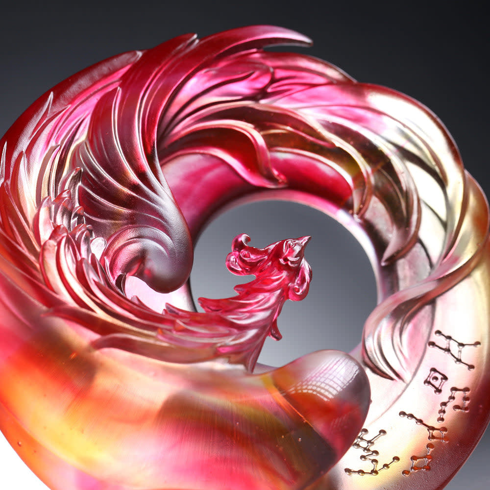 LIULI Crystal Art Mythical Creature, Vermillion Bird - Illuminate