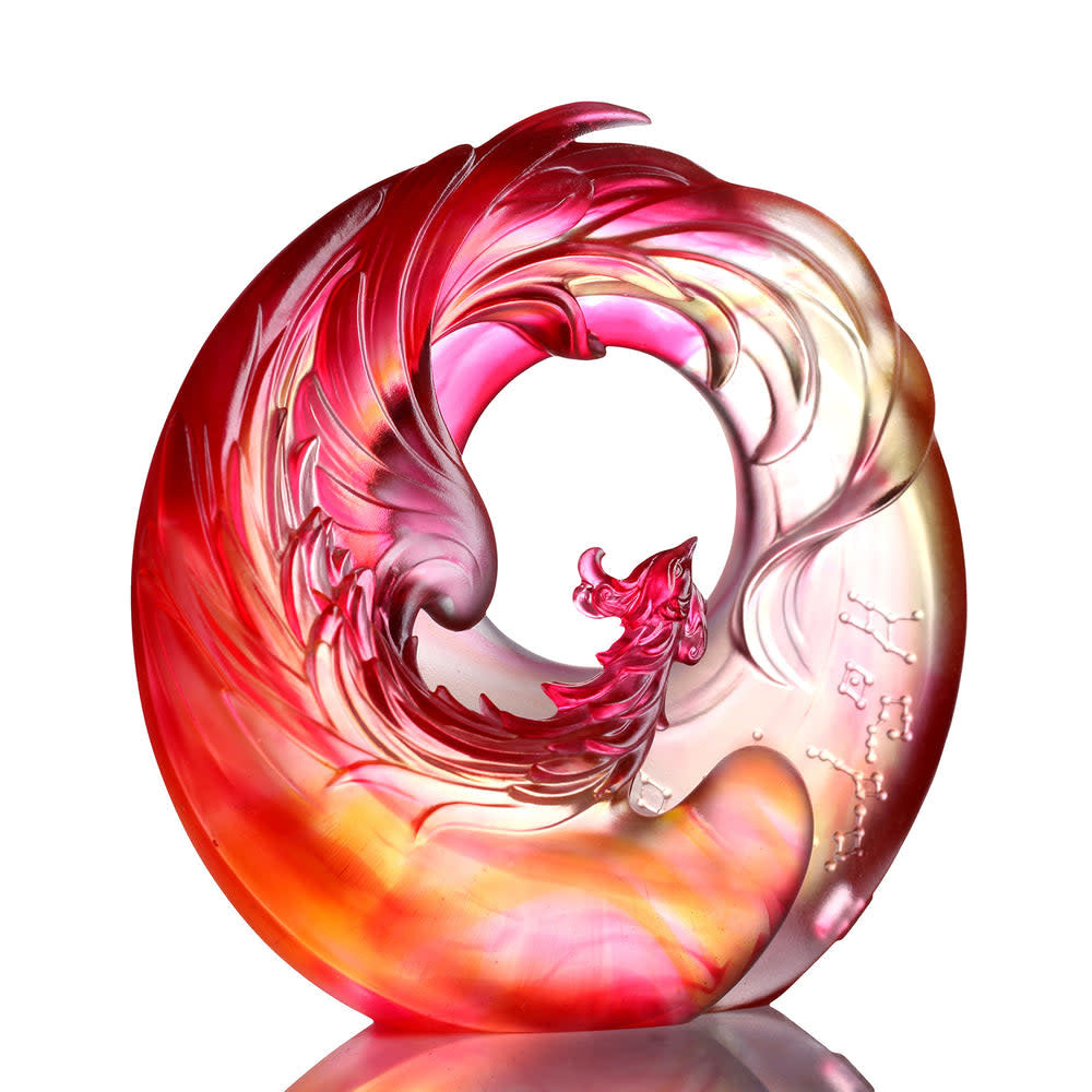 LIULI Crystal Art Mythical Creature, Vermillion Bird - Illuminate