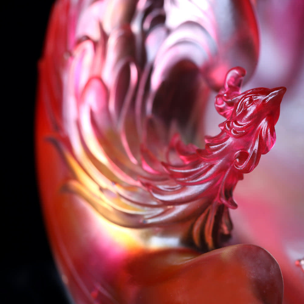 LIULI Crystal Art Mythical Creature, Vermillion Bird - Illuminate