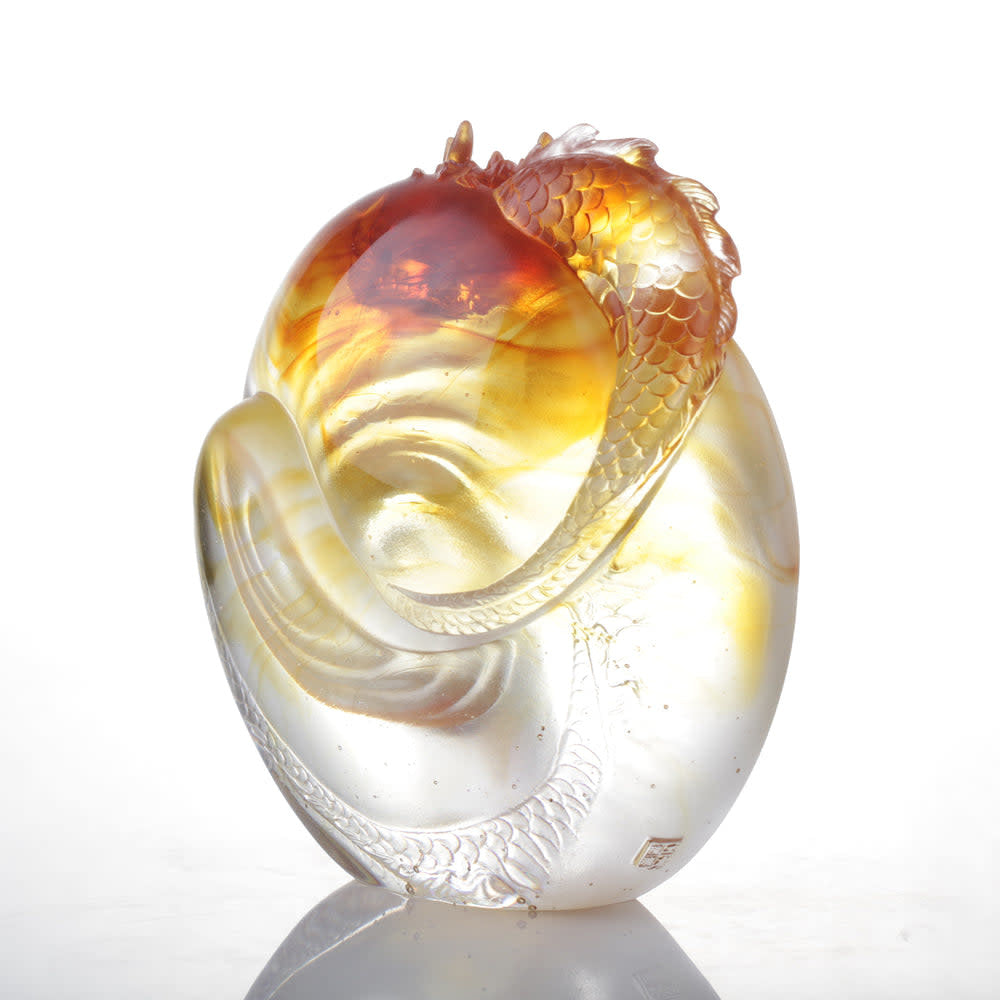 LIULI Crystal Art Dragon, Taichi, "Intention"