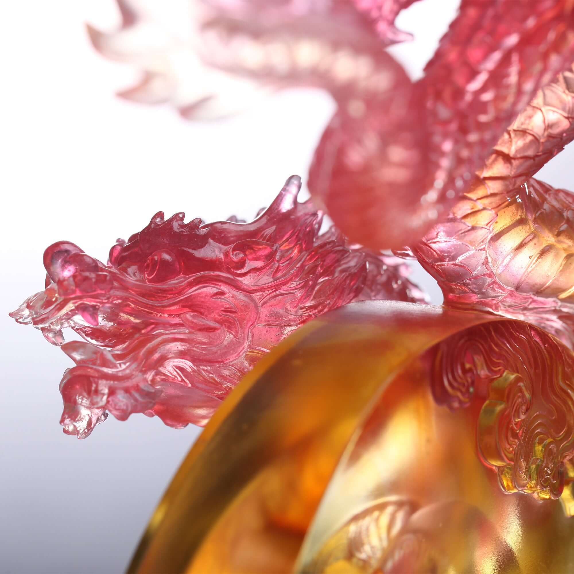LIULI Crystal Art Crystal Dragon, "True Believer - Ambition to Soar"