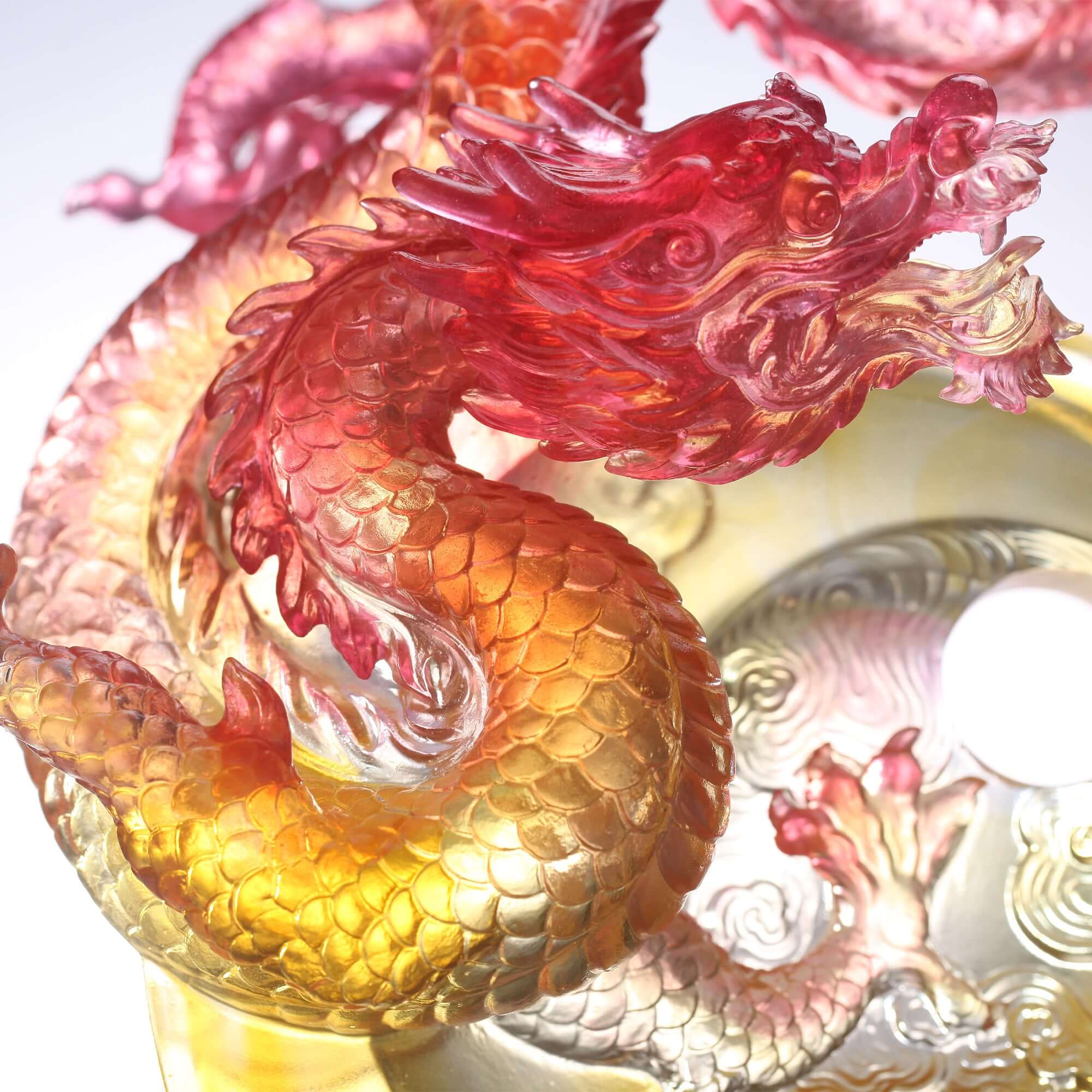 LIULI Crystal Art Crystal Dragon, "True Believer - Ambition to Soar"