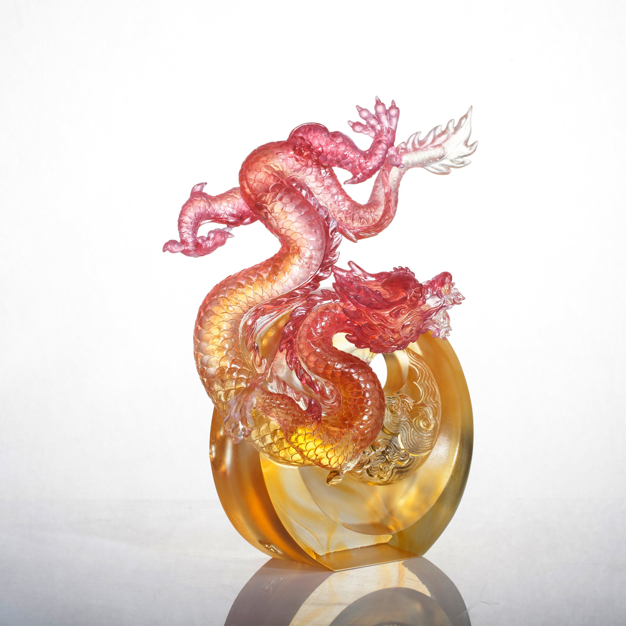 LIULI Crystal Art Crystal Dragon, "True Believer - Ambition to Soar"