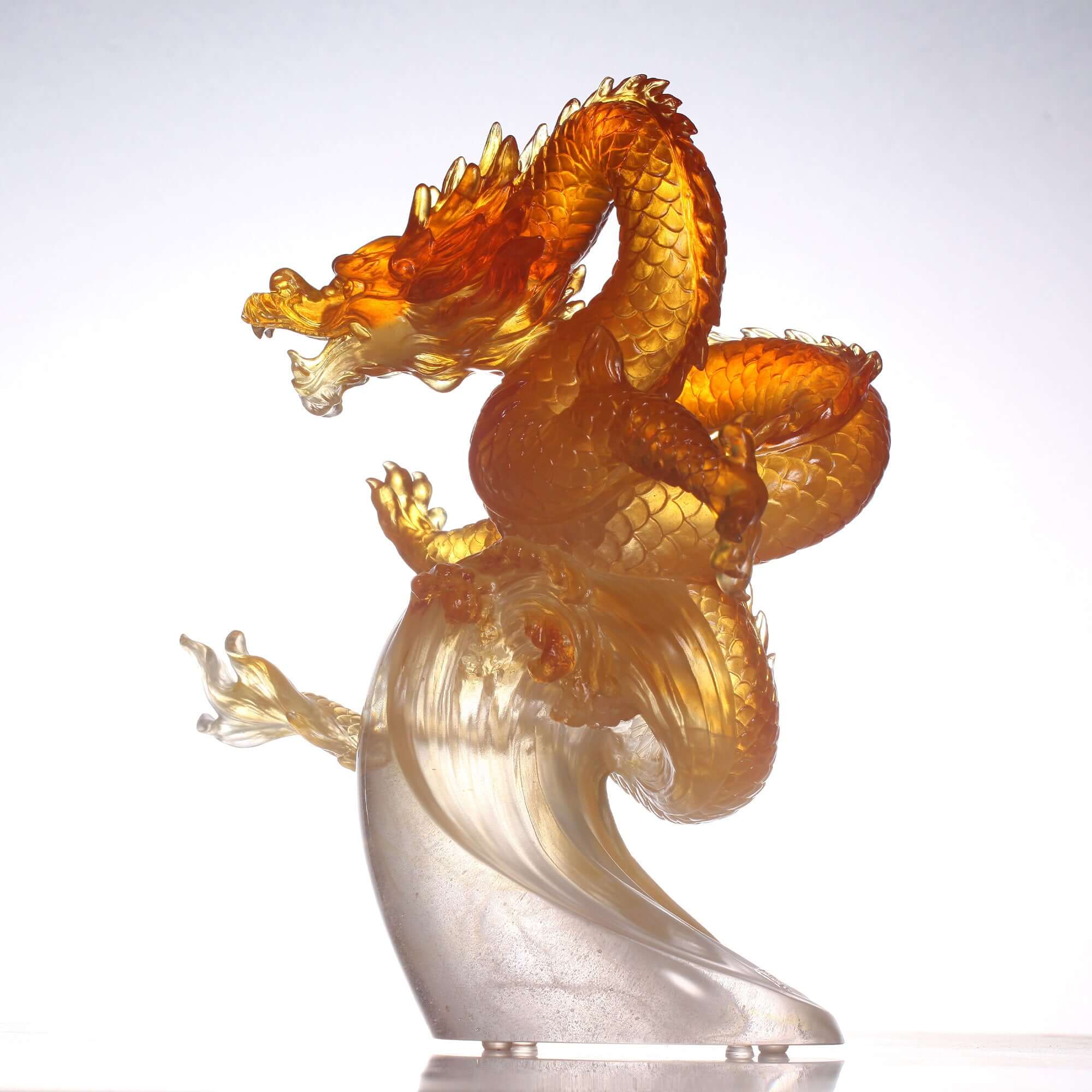 LIULI Crystal Art Crystal Dragon "True Believer - Rising Swell"