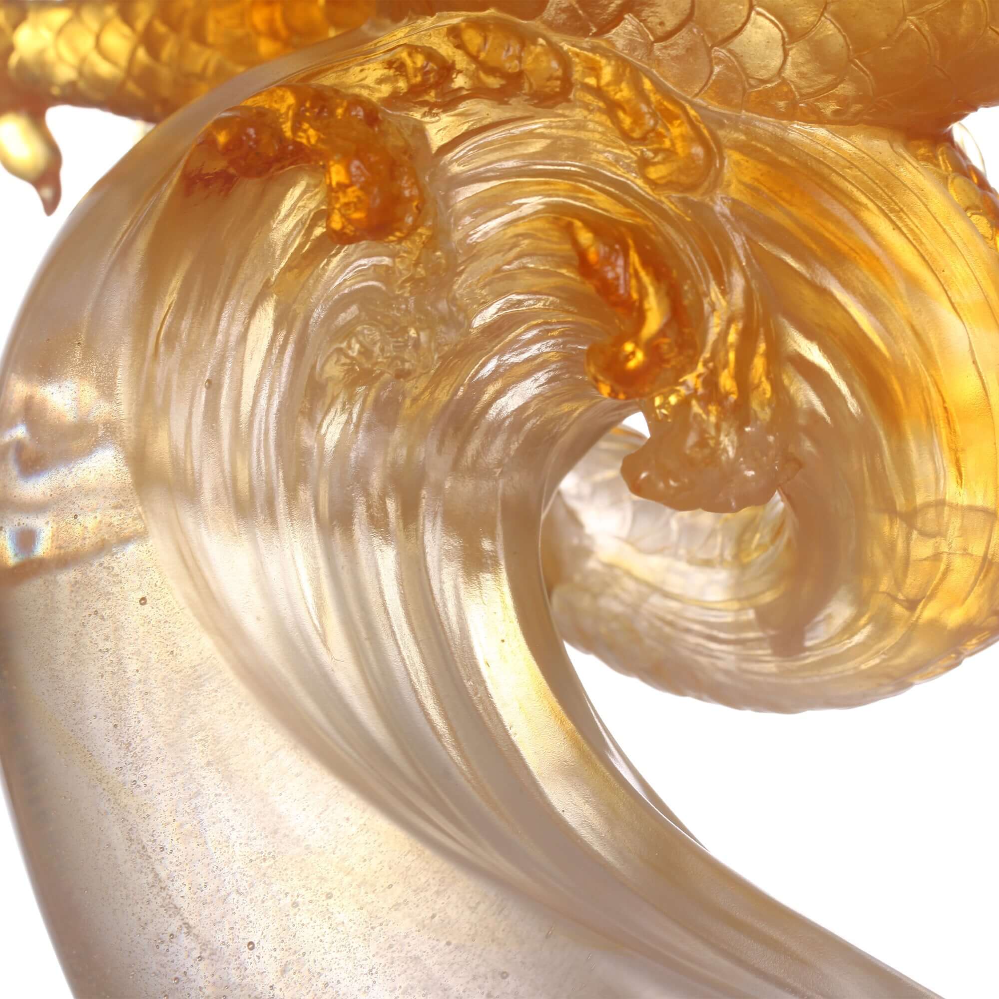LIULI Crystal Art Crystal Dragon "True Believer - Rising Swell"