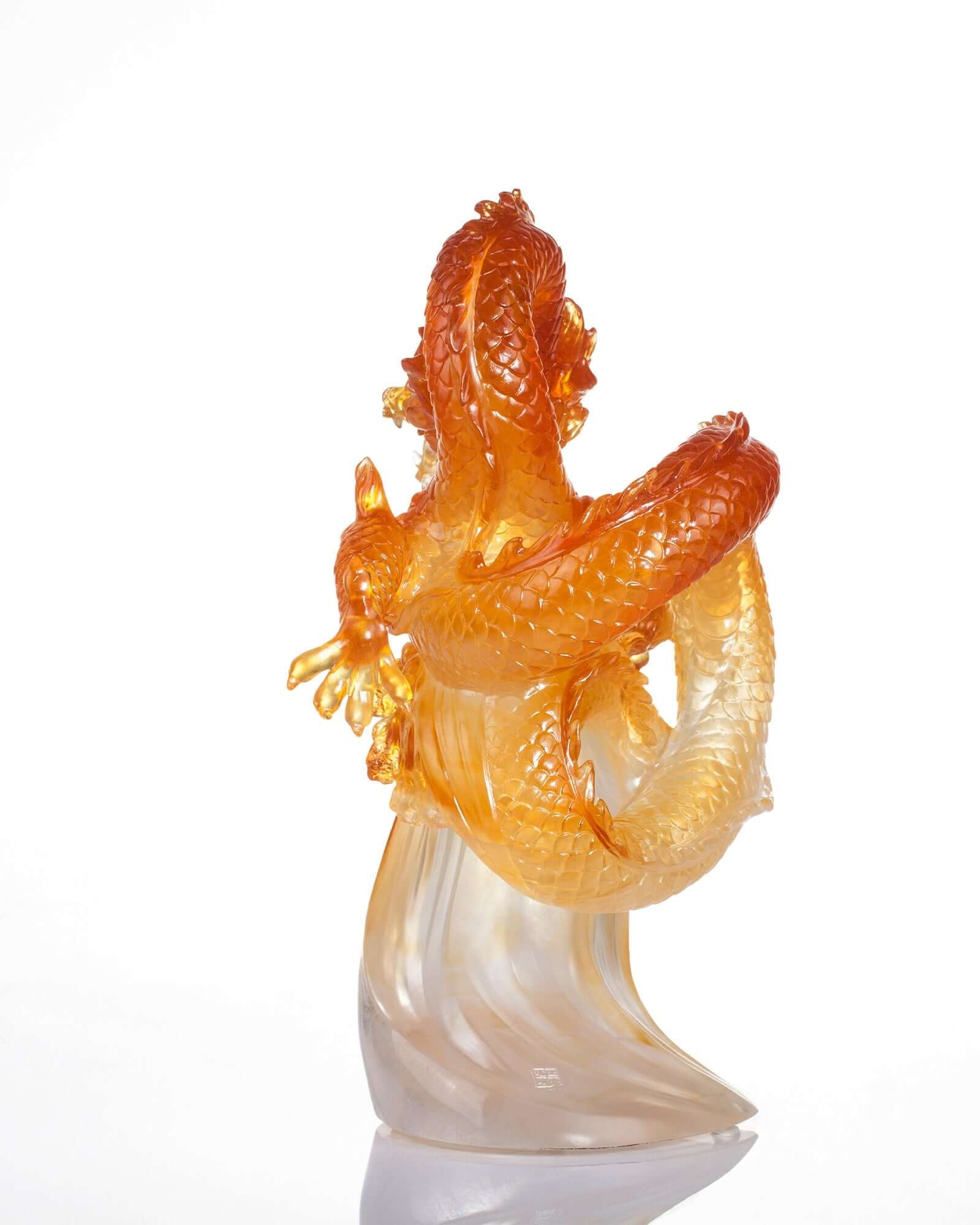 LIULI Crystal Art Crystal Dragon "True Believer - Rising Swell"