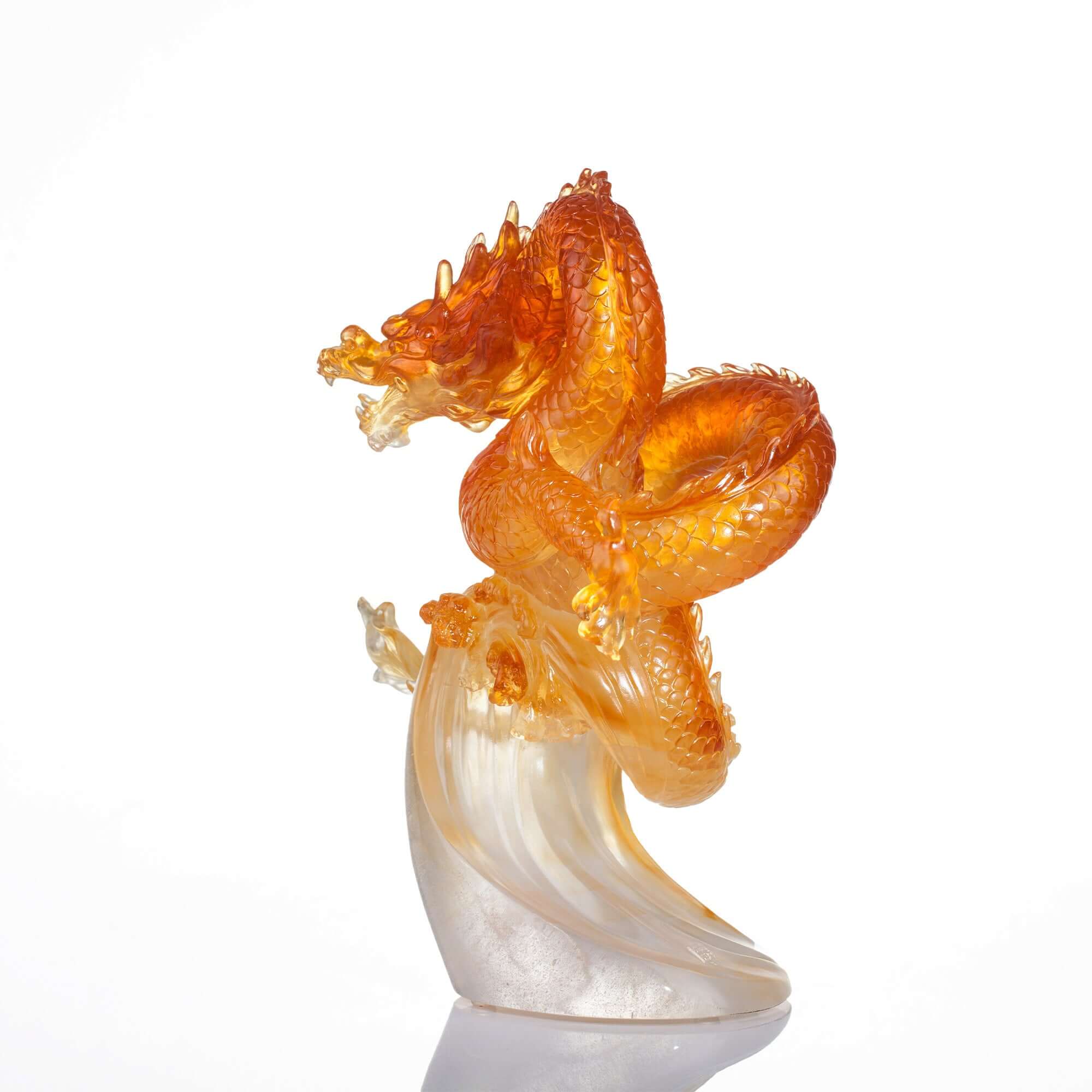 LIULI Crystal Art Crystal Dragon "True Believer - Rising Swell"