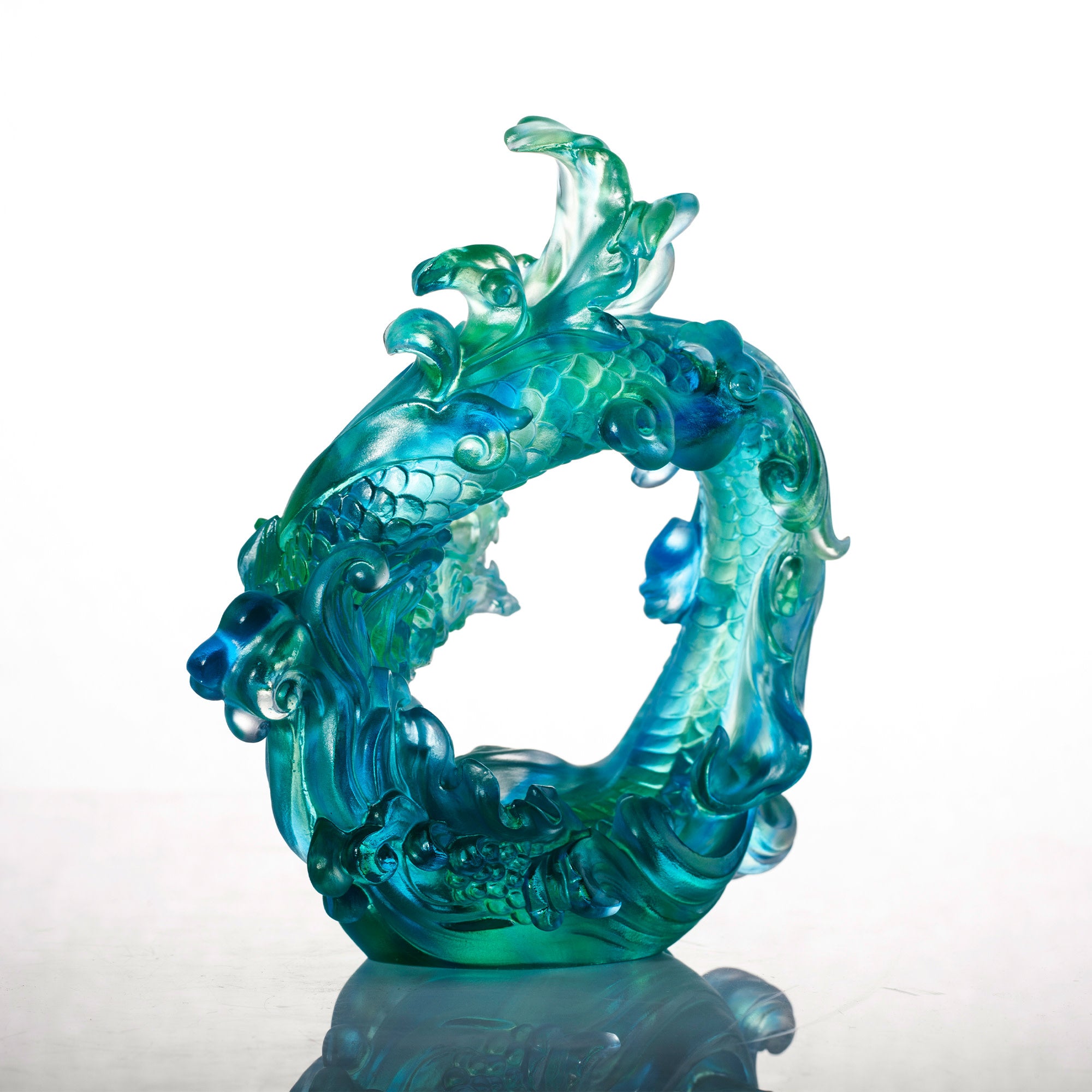 LIULI Crystal Art Crystal Dragon, "True Believer - Dance of the Dragon"