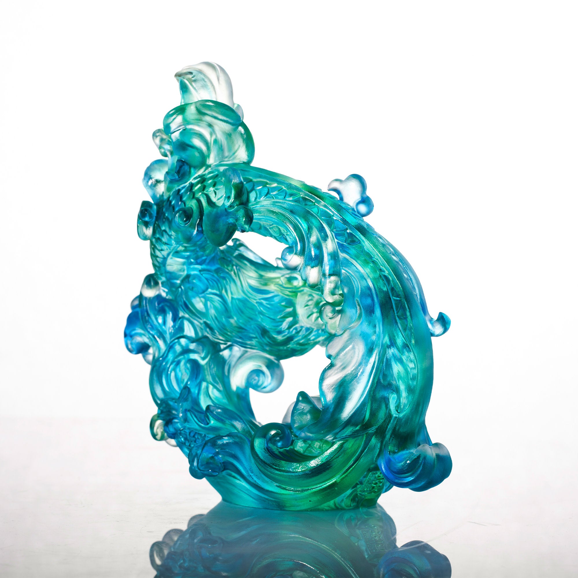 LIULI Crystal Art Crystal Dragon, "True Believer - Dance of the Dragon"