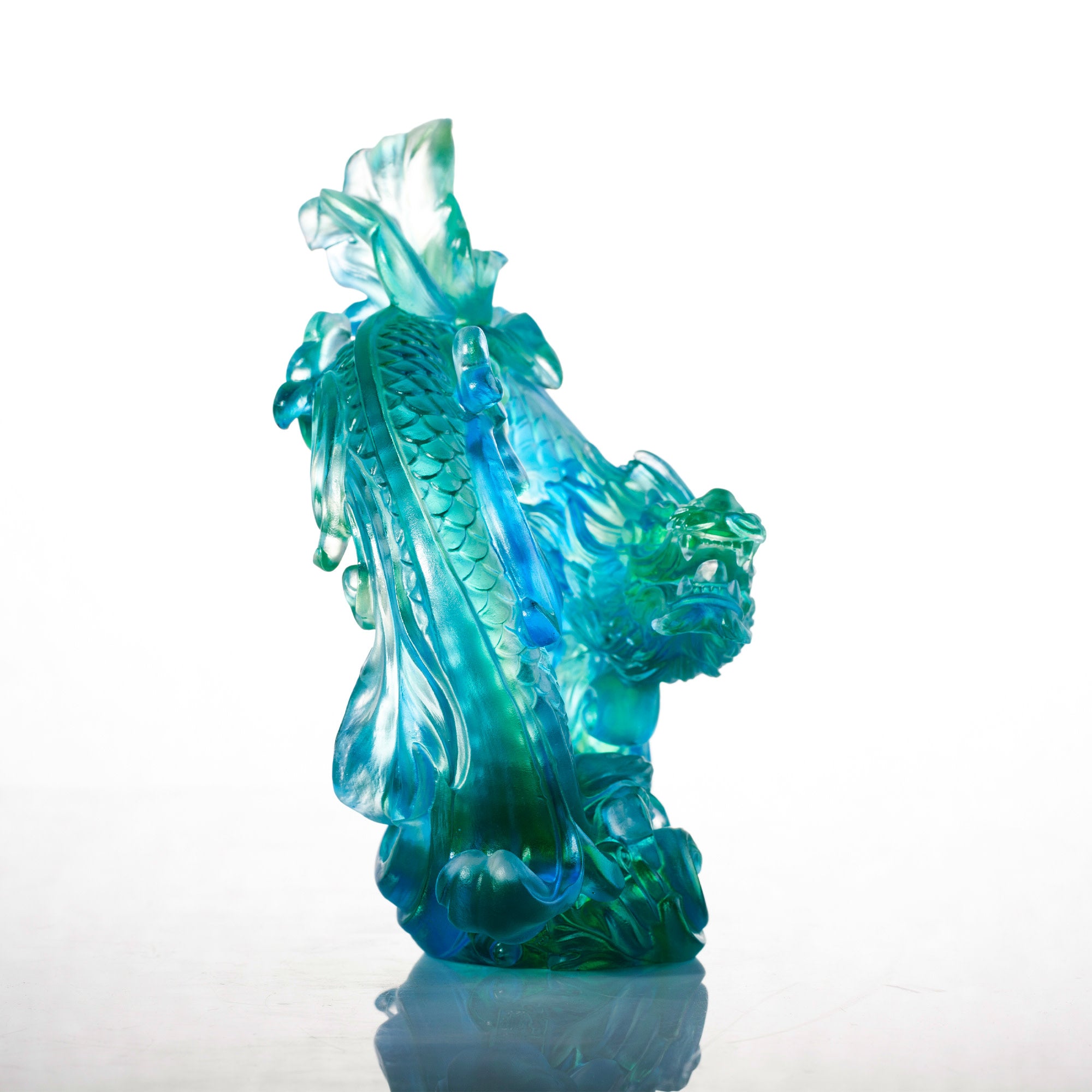 LIULI Crystal Art Crystal Dragon, "True Believer - Dance of the Dragon"