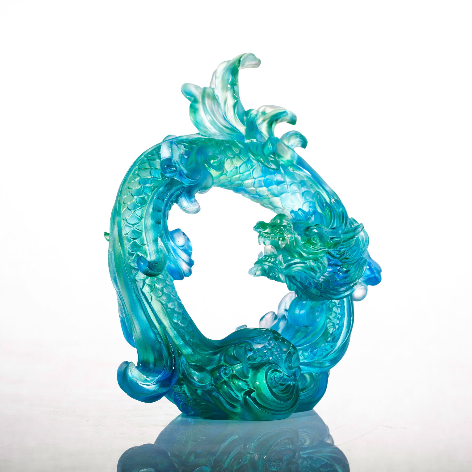 LIULI Crystal Art Crystal Dragon, "True Believer - Dance of the Dragon"