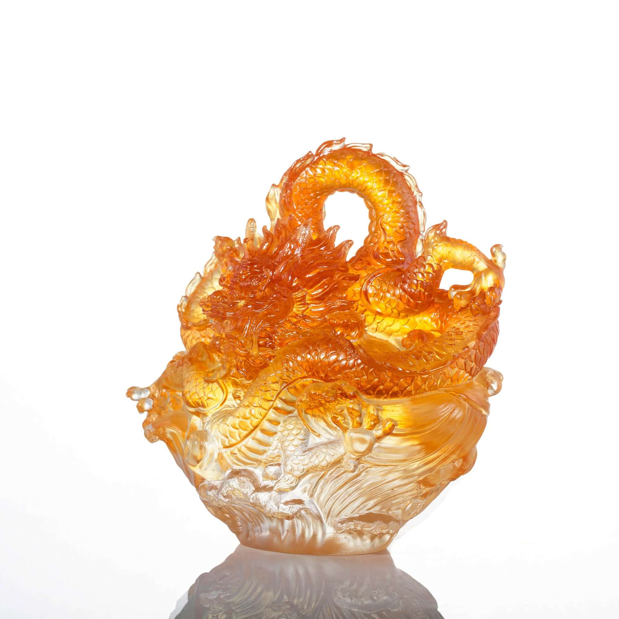 LIULI Crystal Art Crystal Dragon "True Believer - Auspicious Joy"
